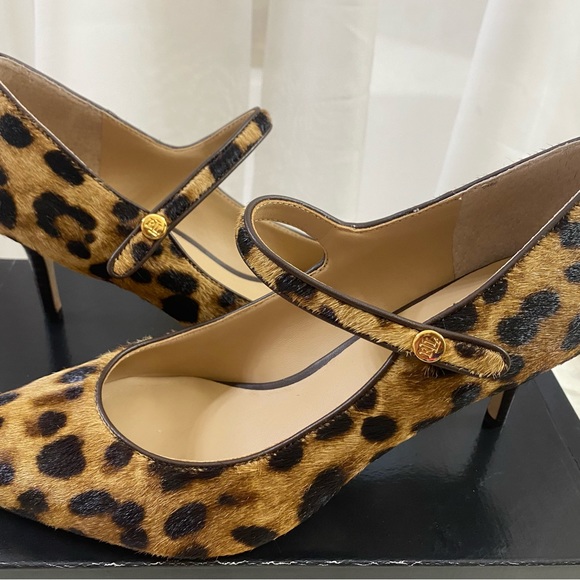 🆕 Ralph Lauren Gorgeous Hair Calf Leopard Print heels👠 - Picture 5 of 8